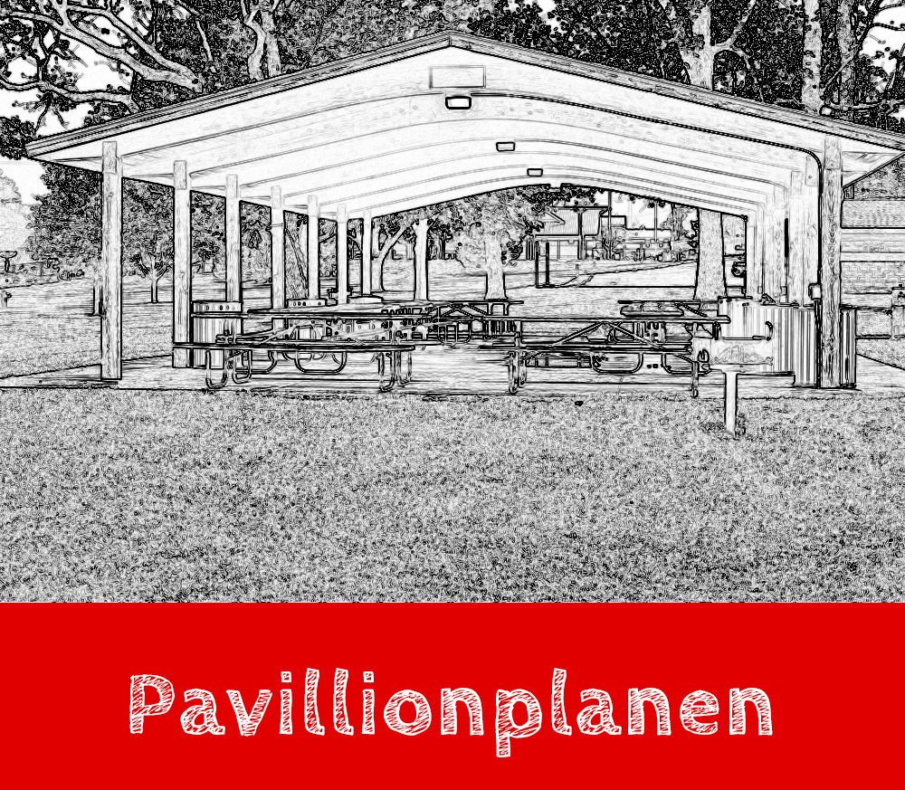 Handgezeichnete Pavillionplane mit Beschriftung