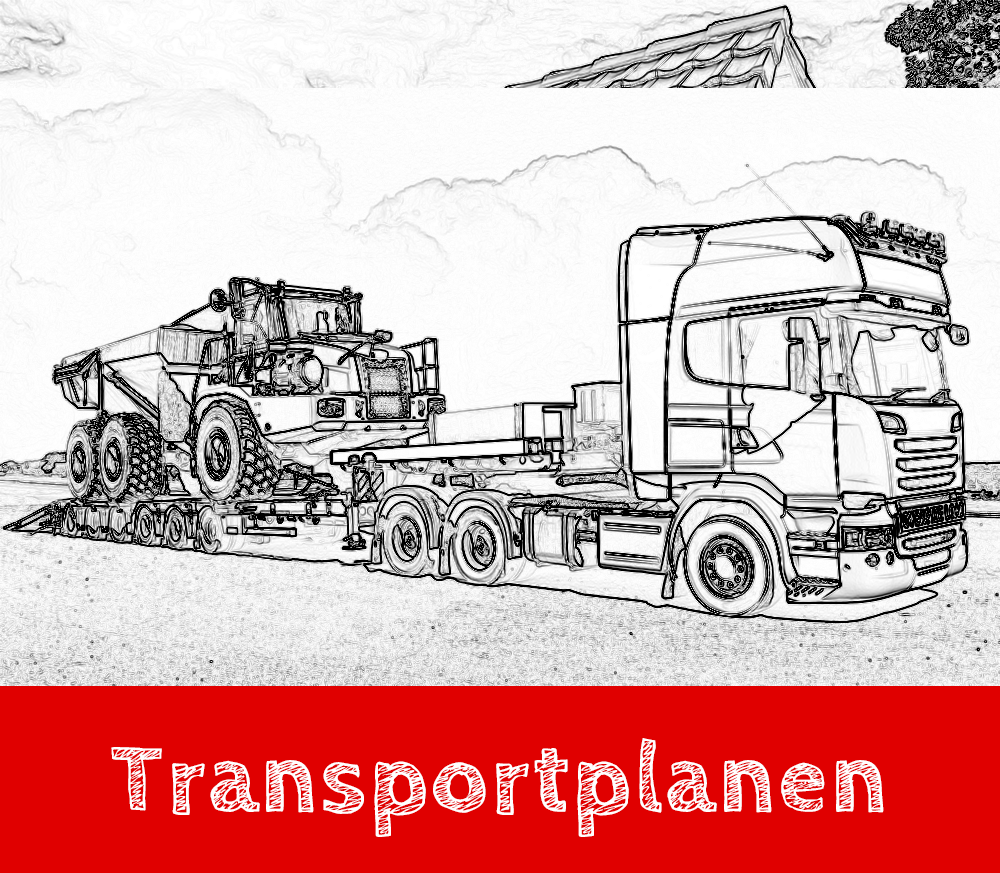 Handgezeichnete Transportplane mit Beschriftung